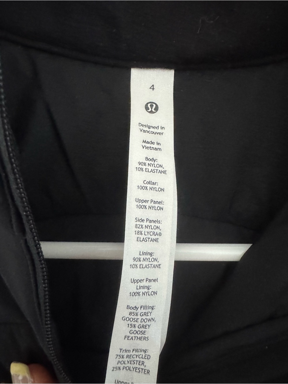 lululemon athletica Black Quilted Sleeveless Puffer Vest - Picture 2 of 3
